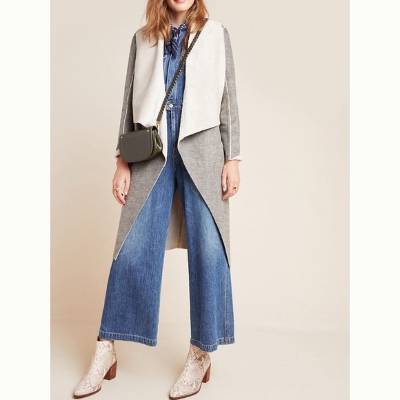 NWT Anthropologie Suede Sherpa Jacket Amadi Camilla - Picture 7 of 12